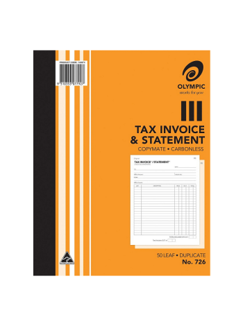 Invoice/ Stat Book Duplicate #726 50 Leaf