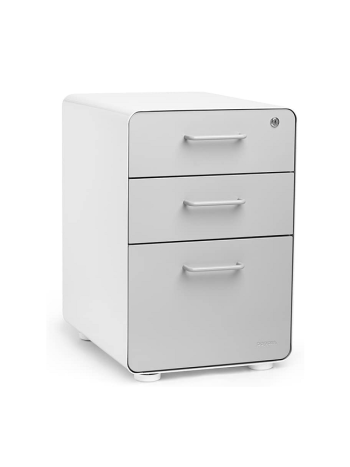 Filing Cabinet 3 Drawer Gray & White
