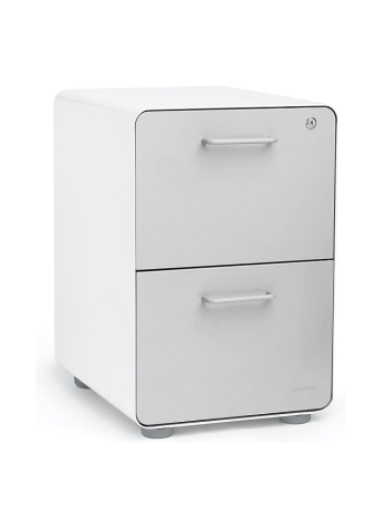 Filing Cabinet 2 Drawer Gray & White
