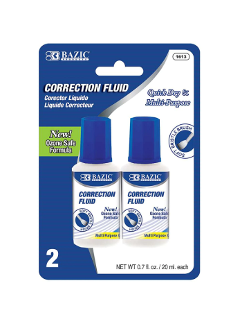 D - Bazic Correction Fluid / 20ml (Pack of 2) Bristle Brush