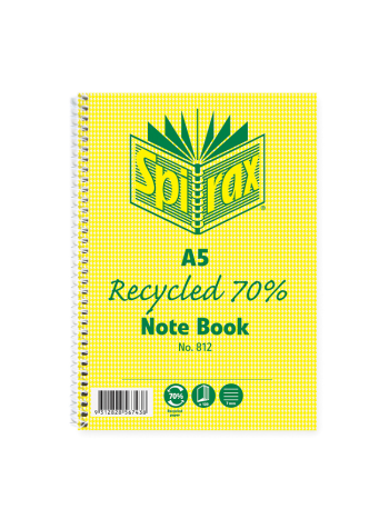 Spirax 812 Notebook Recycled A5 120 Pages