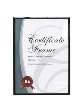 A4 Certificate Frame - Black Size 21 x 29.7cm

