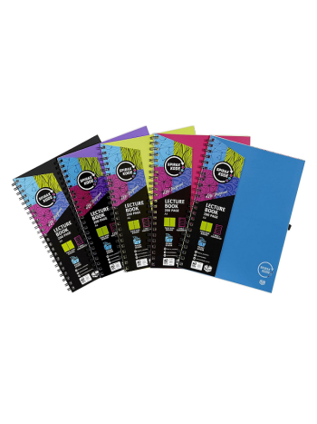 Spirax Kode A4 Lecture Book - Assorted 200 Page (7 Hole + Perforated) Twin Wire Binding