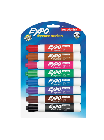 Expo Low Odor Dry Erase Markers - Assorted / Pack of 8 (Chisel)