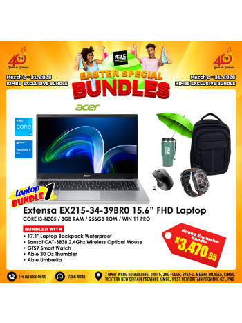 Acer NX.EHNSA.006 Extensa EX215-34-39BR i3 15.6 8GB 256GB W11P BUNDLE @ KIMBE BRANCH