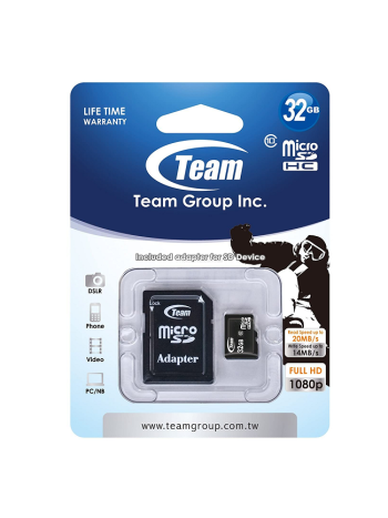 Team TUSDH32GCL1003/10U03 32GB MicroSDHC w/SD Adapter