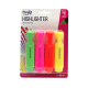 Large Highlighter 4/Pk W/ Clip