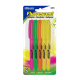 Bazic Fluorescent Highlighters / Assorted Colour Pack of 5 (With Pocket Clip) Chisel Tip